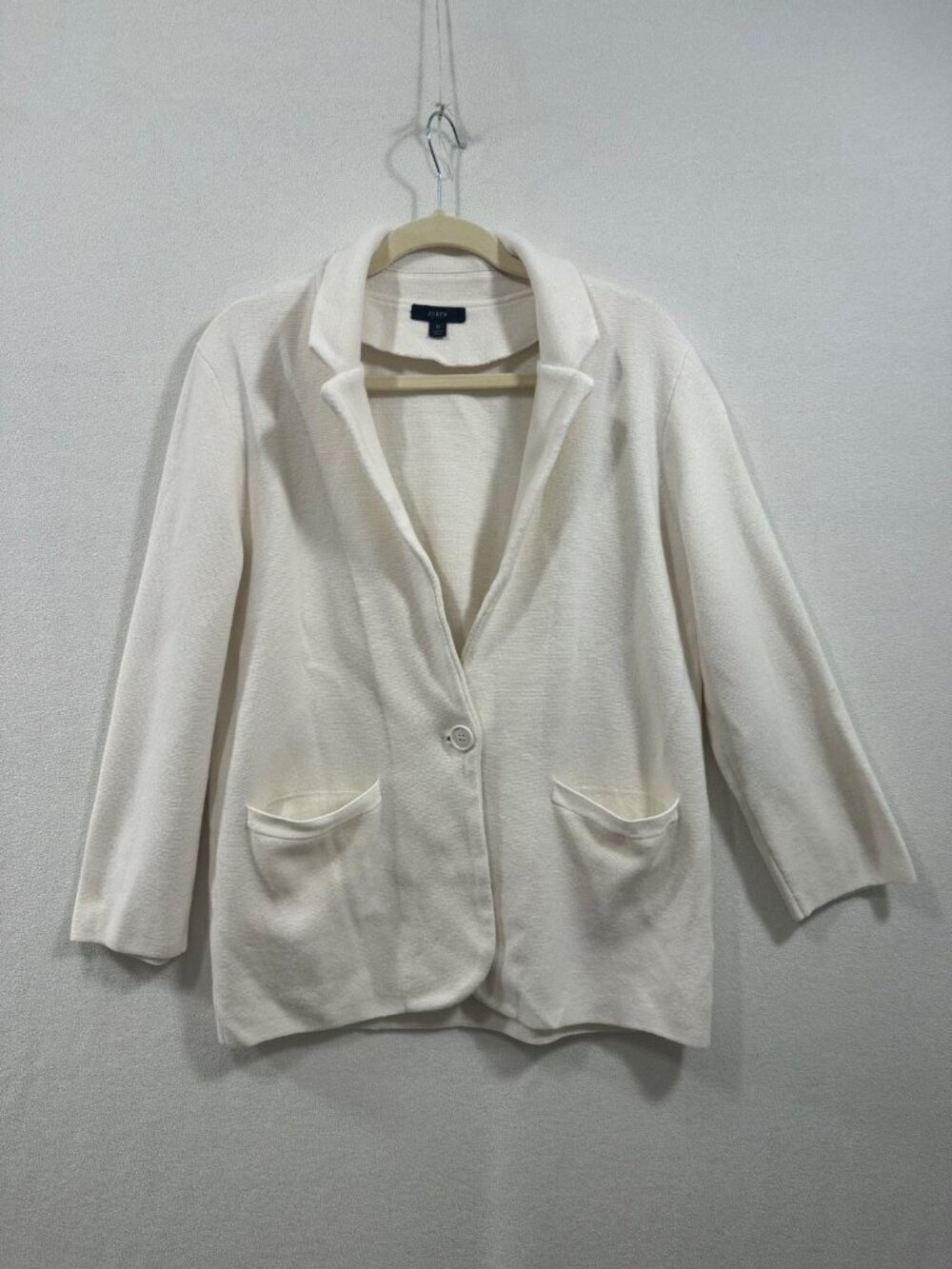 J Crew Cardigan Coat Cream Wool Blend M